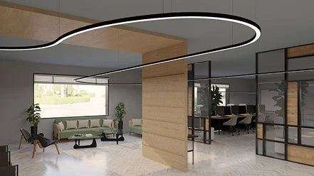 Linear led office lighting Linear Lights provided for an office conference room in Manchester.