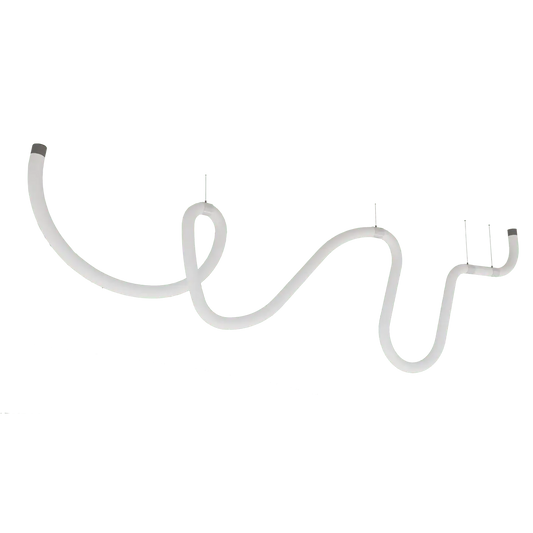 An led lighting silicone rope connecting to the ceiling with 4 suspension points.