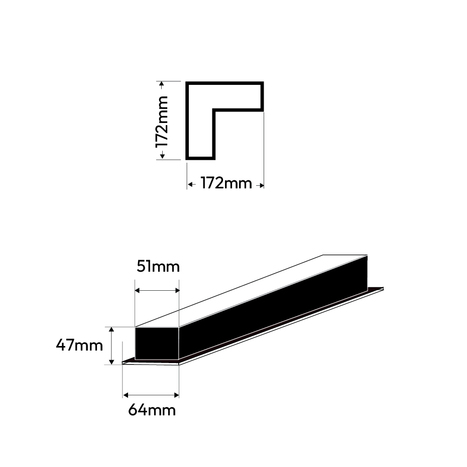 PROLine LED Linear Light Square Optics Recessed in White | Black image 4
