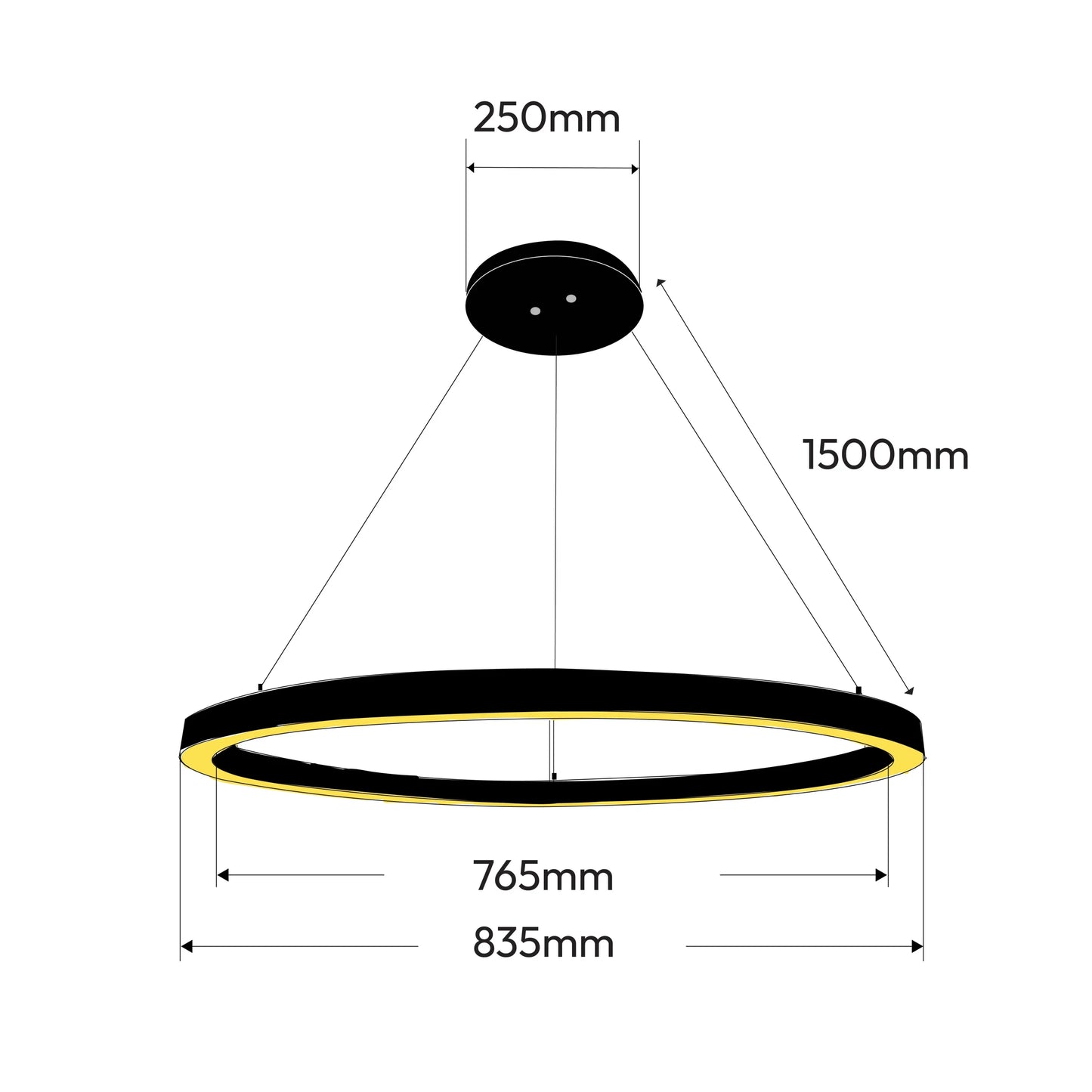 Curva Ring LED Pendant Light - Medium image 7