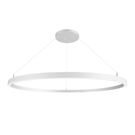 White halo suspended led light fitting.