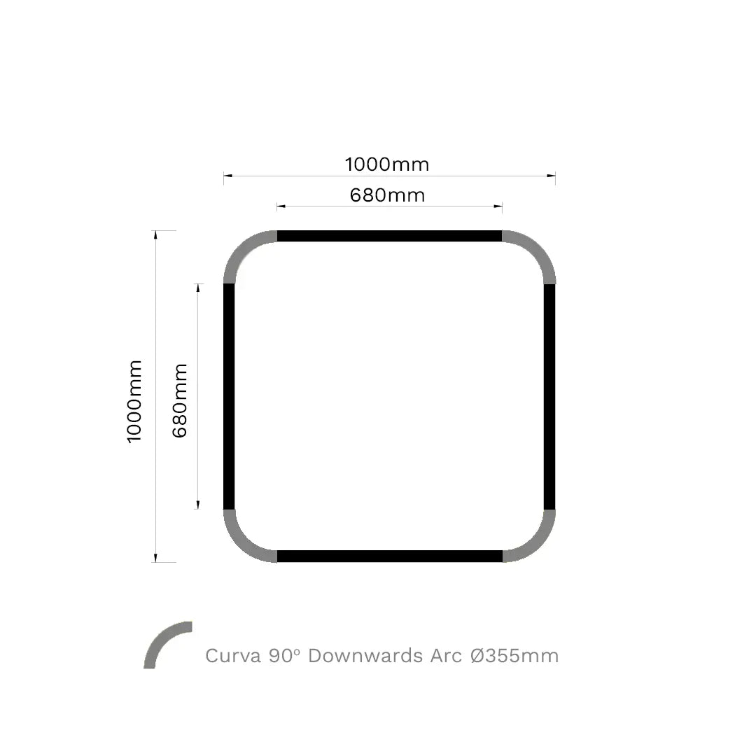 Curva Rounded LED Square Light 3000K
