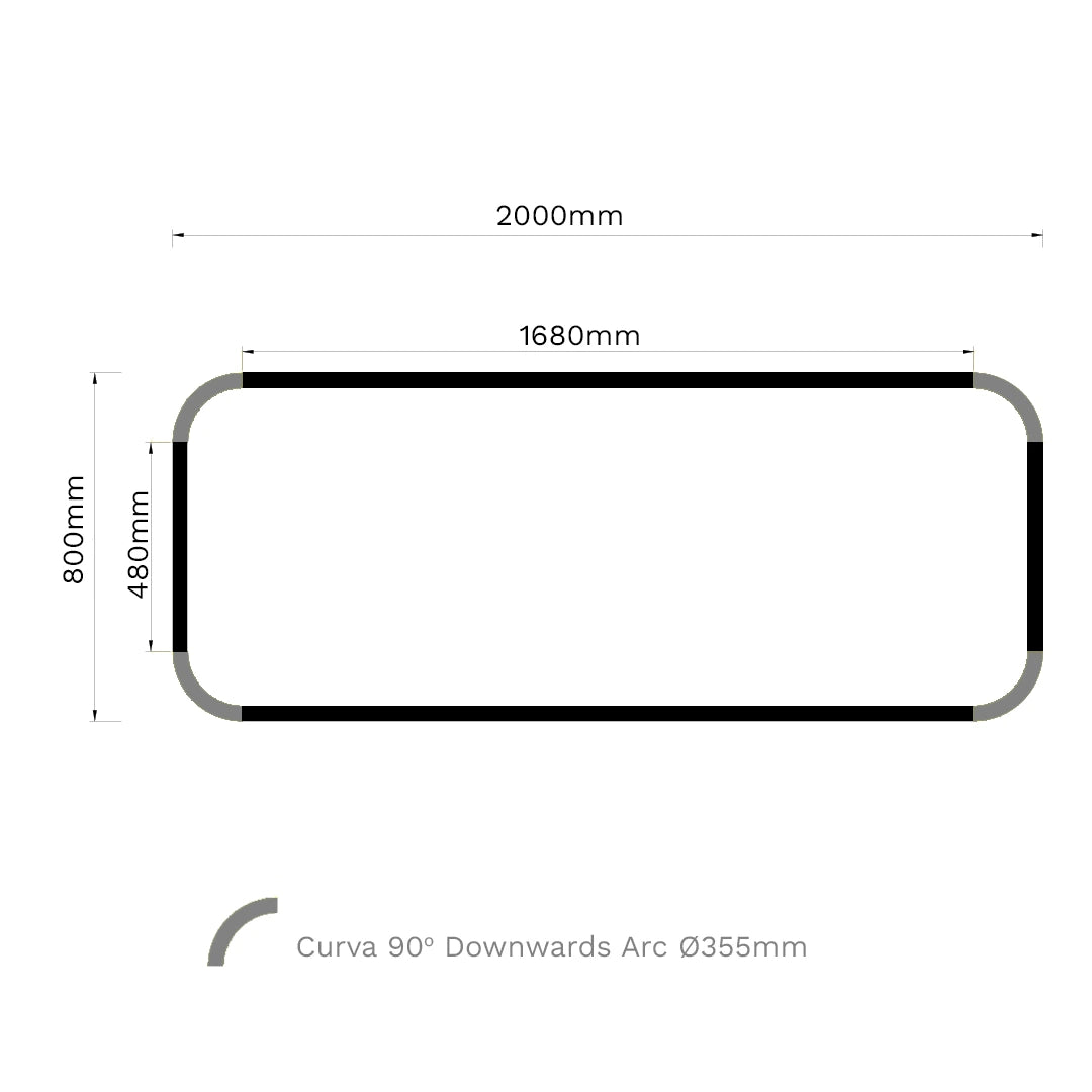 Curva Rounded LED Rectangular Light 3000K