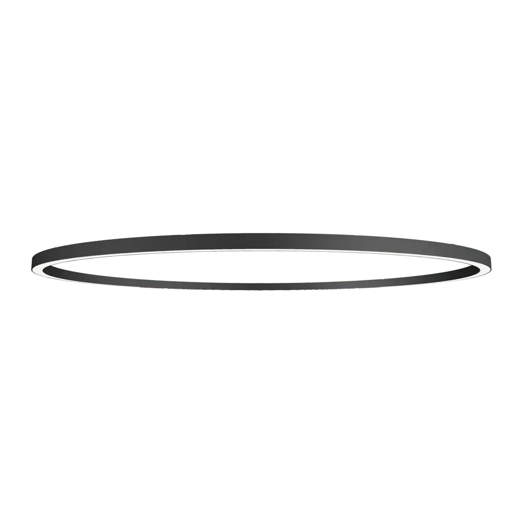 Extra large halo ceiling mounted led light fitting in black.