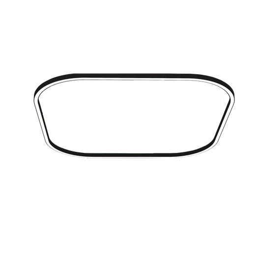 Curva Rounded Square LED Light | Black | Suspended/Surface | Customisable