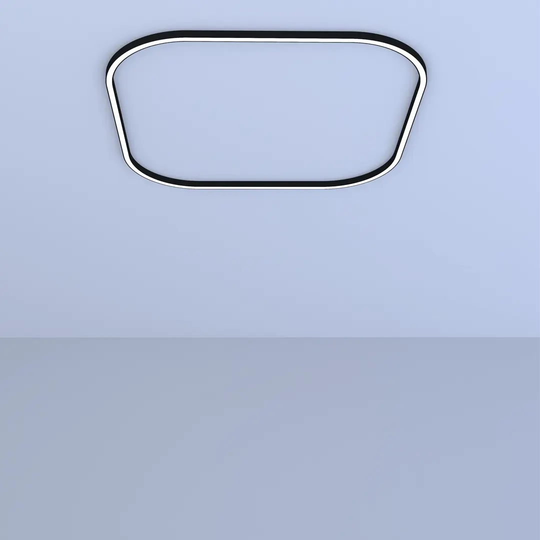 A stylish rounded square LED light in black