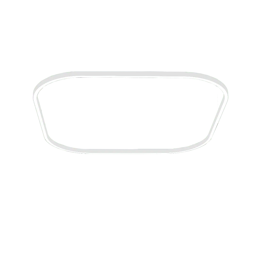 A stylish rounded square LED light in white
