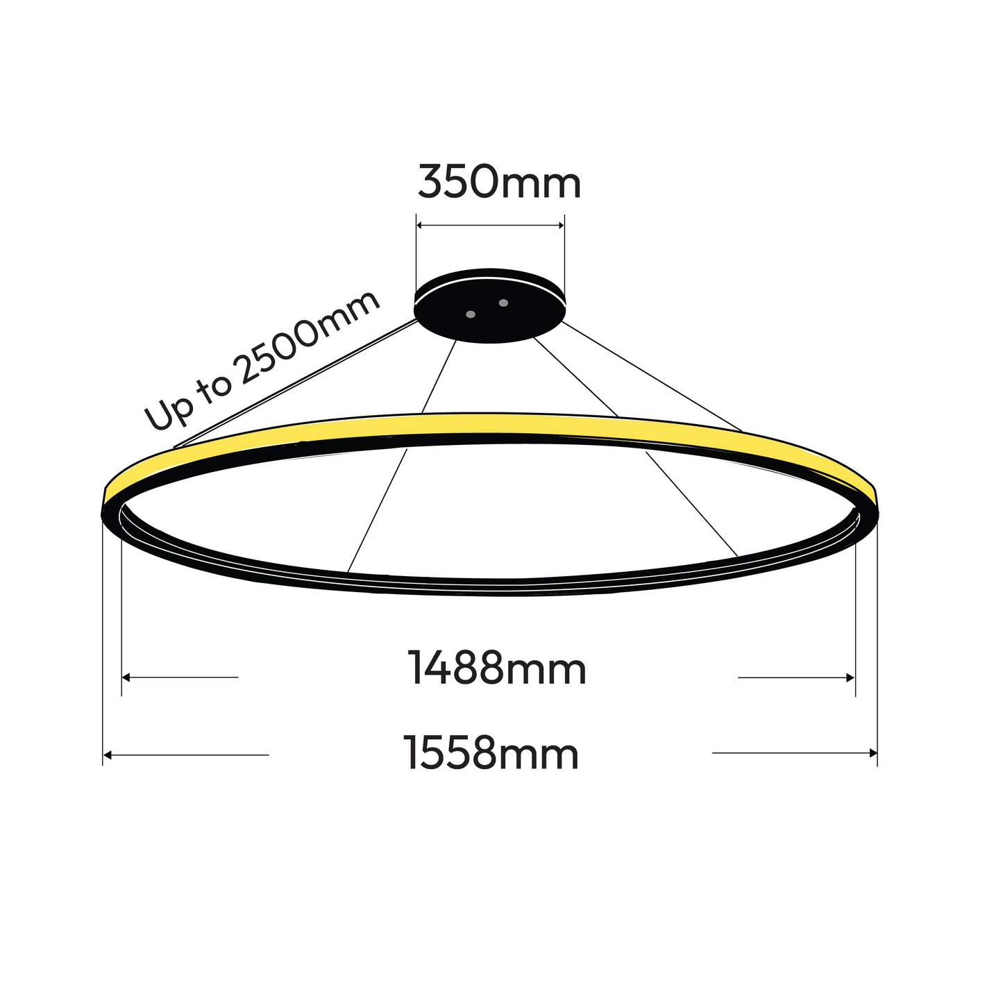Curva Ring LED Outwards (Halo) Pendant Light image 5