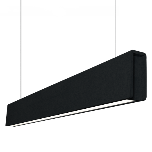 Acoustic Hanging Linear LED Light - Black 2.2m image 0