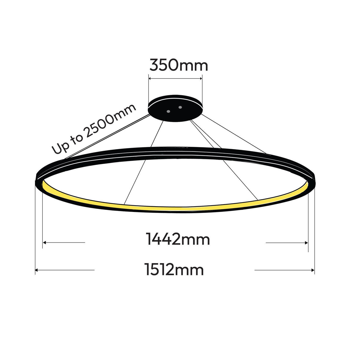 Curva Ring LED Inwards (Indirect) Pendant Light image 6
