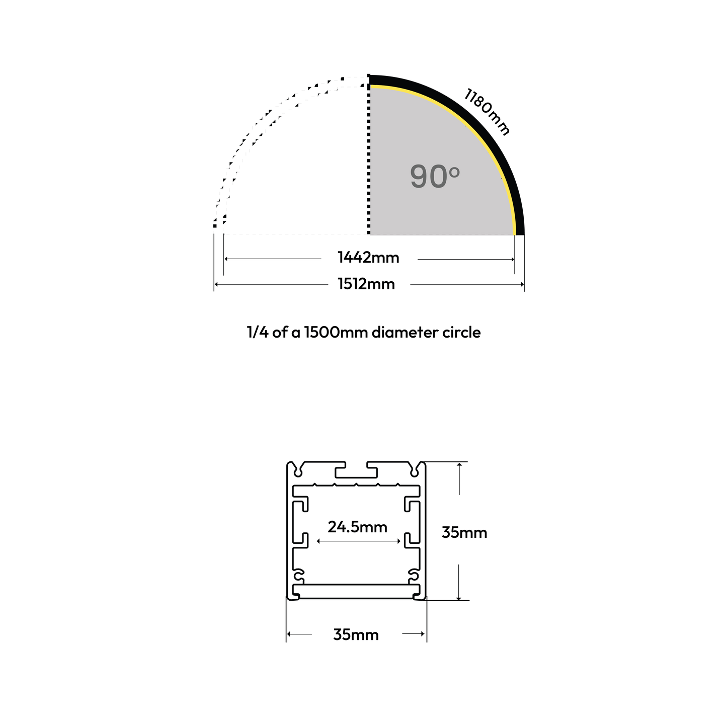 Curva Inwards Arc LED Linear Light image 7