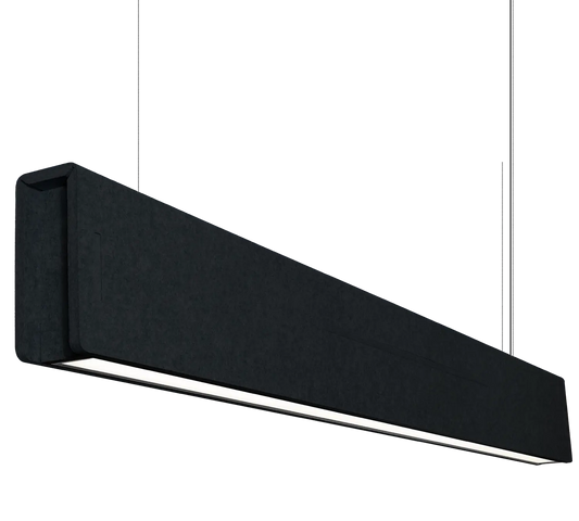 Acoustic Hanging Linear LED Light - Black 2.2m image 1