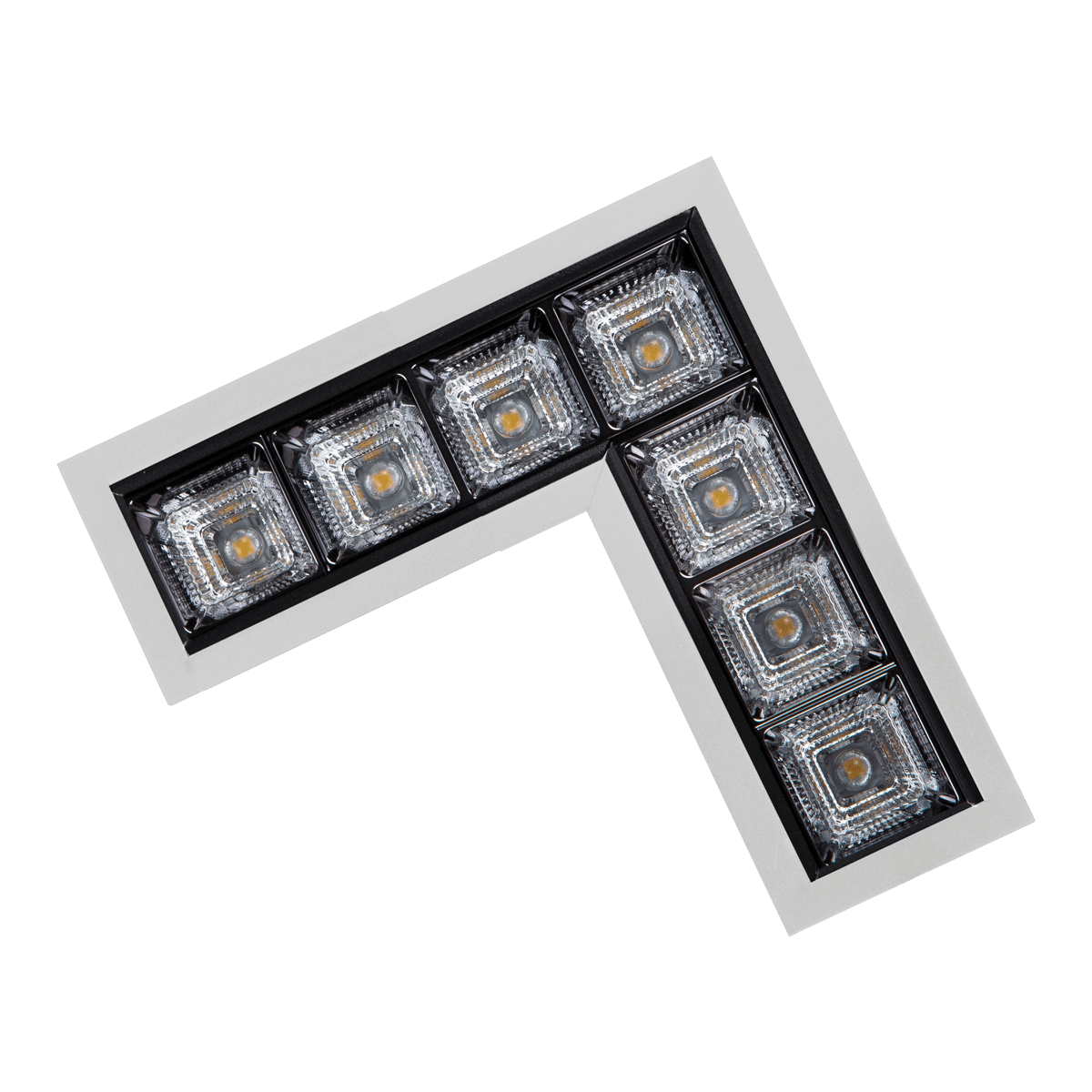 PROLine LED Linear Light Square Optics Recessed in White | Black image 2