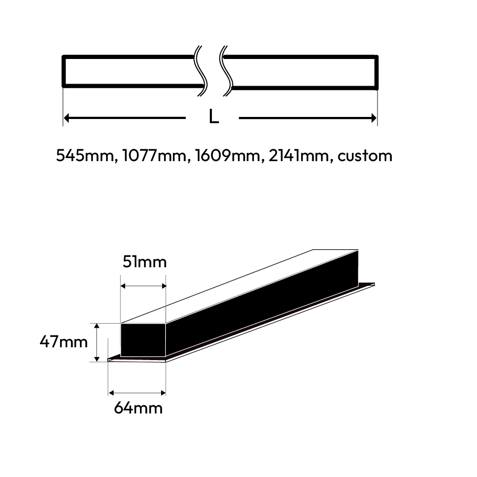 PROLine LED Linear Light Square Optics Recessed in White | Black image 3