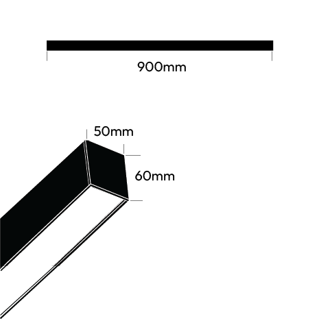 SKYLine UGR Linear LED Light 0.9m Black 4000K Suspended | Surface image 5
