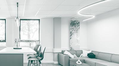 A wiggle Curva light within an apartment.