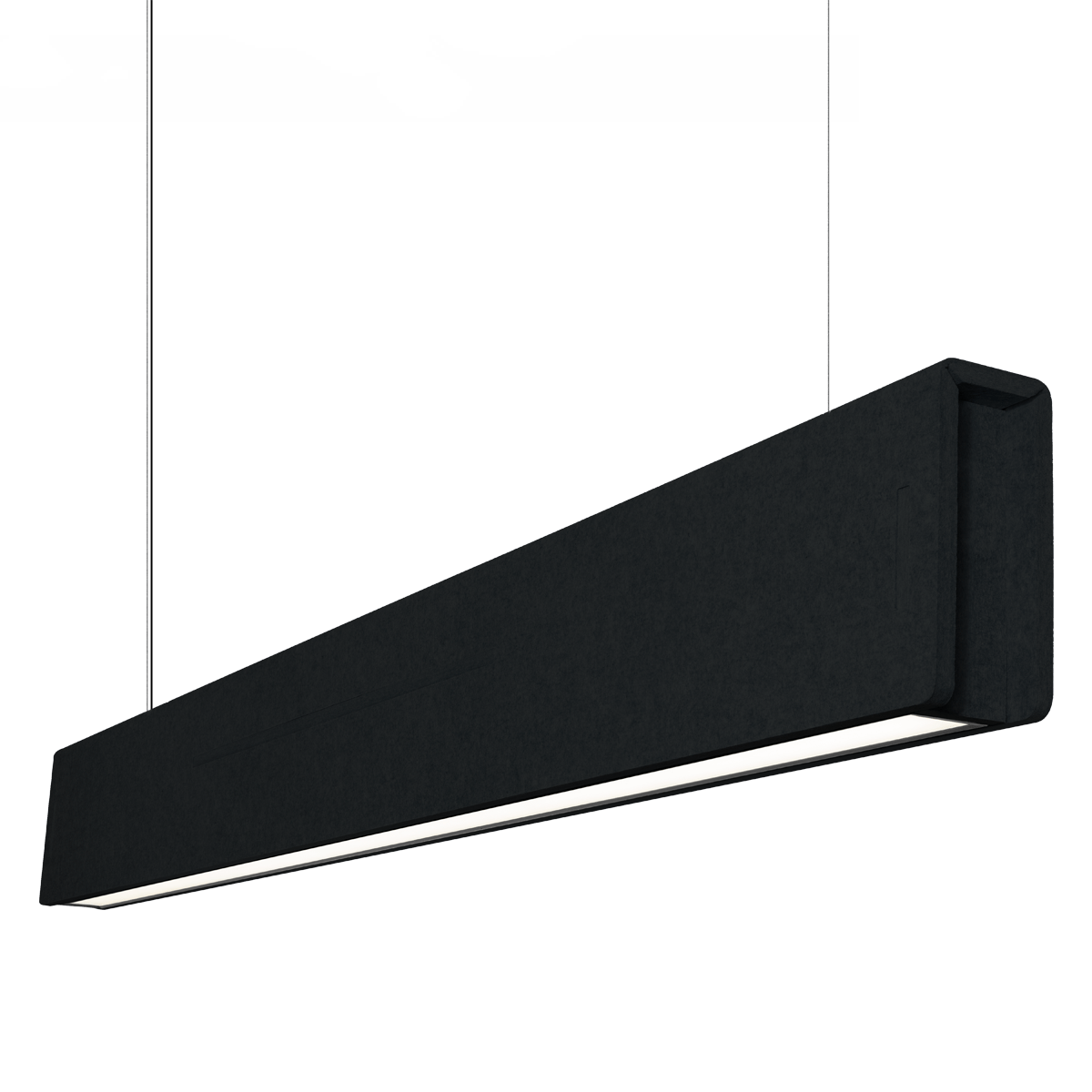 Acoustic Hanging Linear LED Light - Black 2.2m image 0