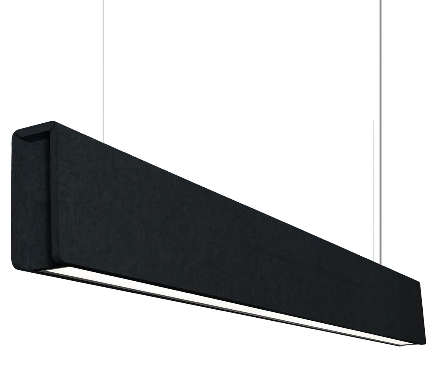 Acoustic Hanging Linear LED Light - Black 2.2m image 1