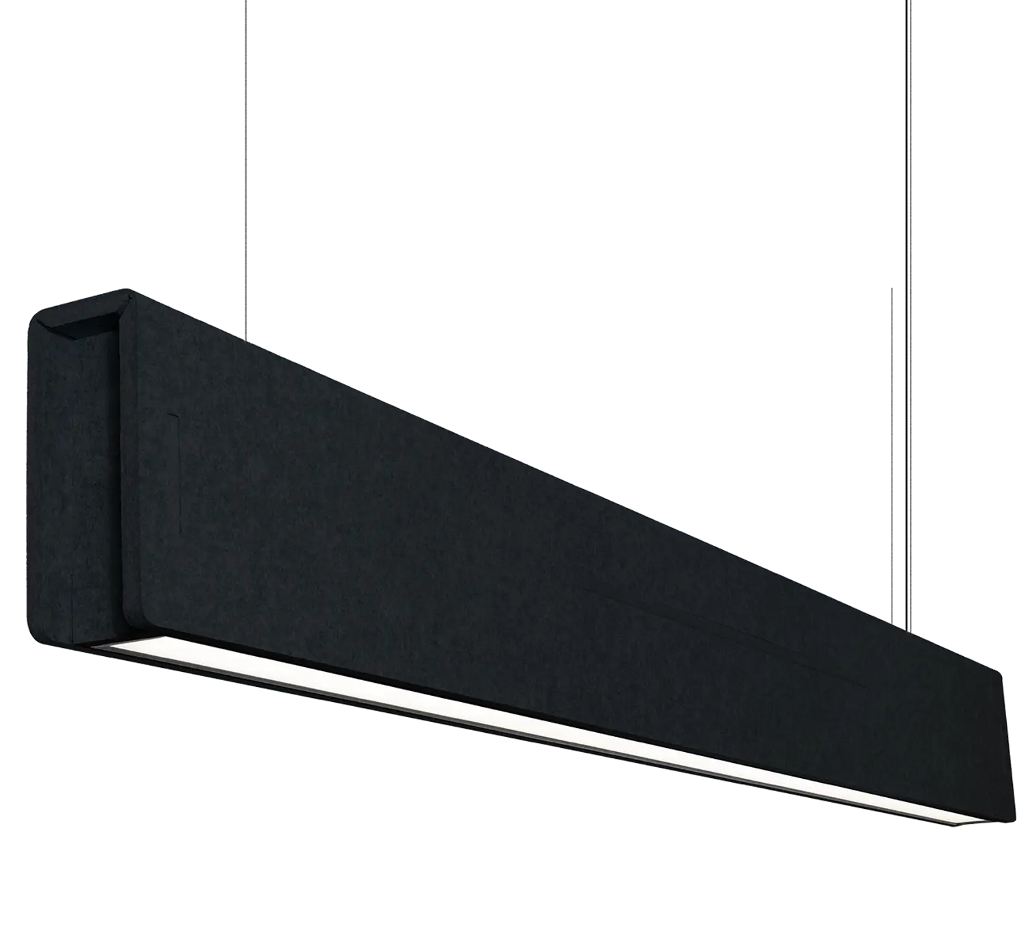Acoustic Hanging Linear LED Light - Black 2.2m image 1