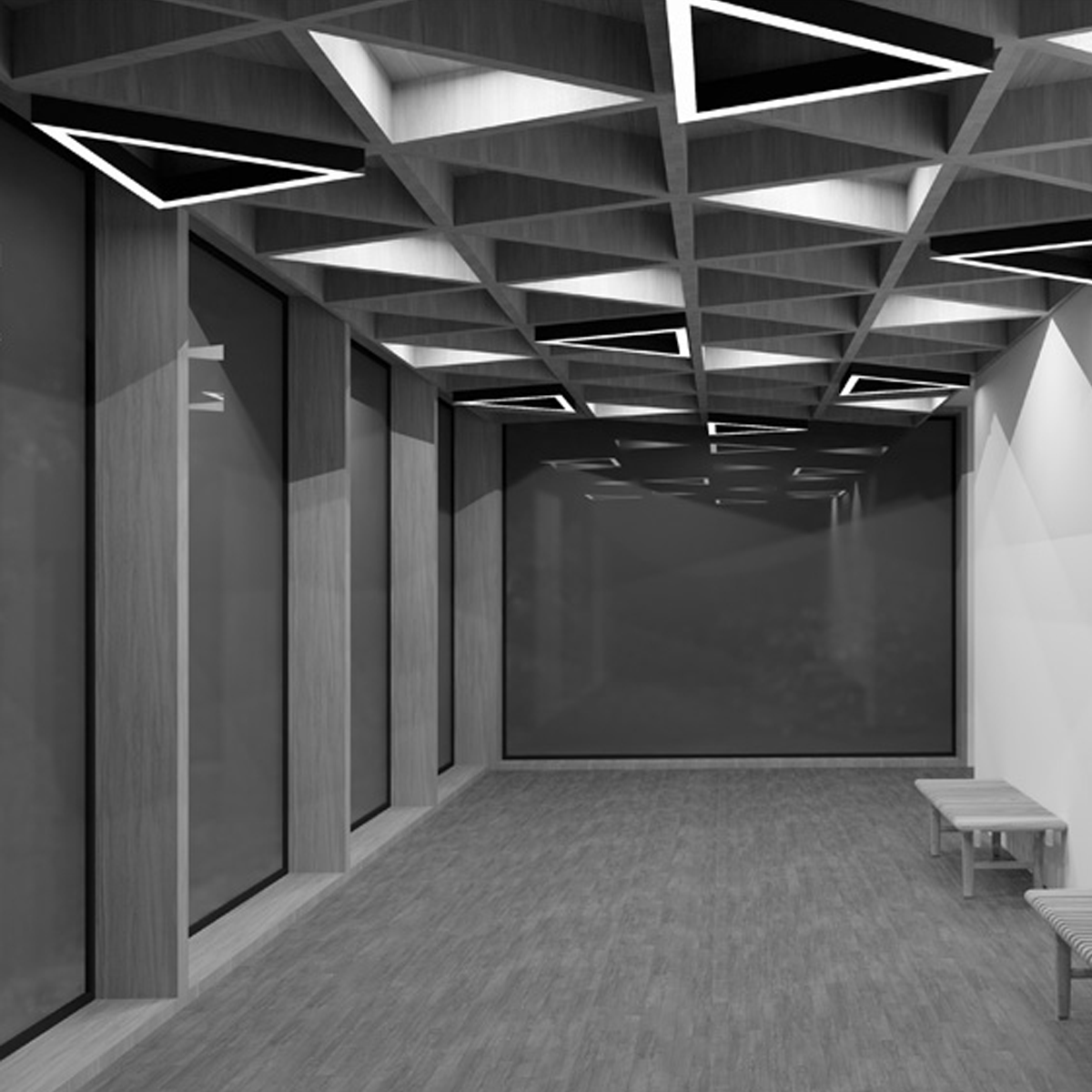 LED Triangular Pendant Light image 2